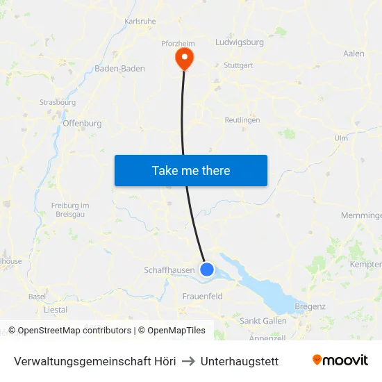 Verwaltungsgemeinschaft Höri to Unterhaugstett map