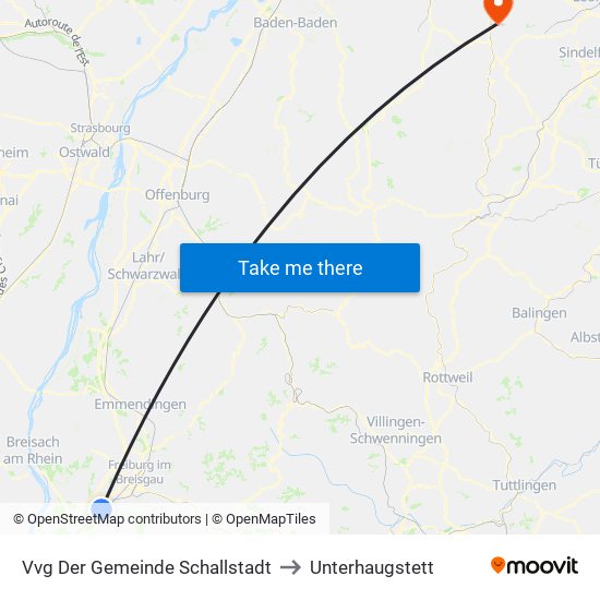 Vvg Der Gemeinde Schallstadt to Unterhaugstett map