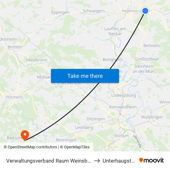 Verwaltungsverband Raum Weinsberg to Unterhaugstett map