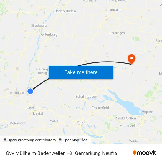 Gvv Müllheim-Badenweiler to Gemarkung Neufra map