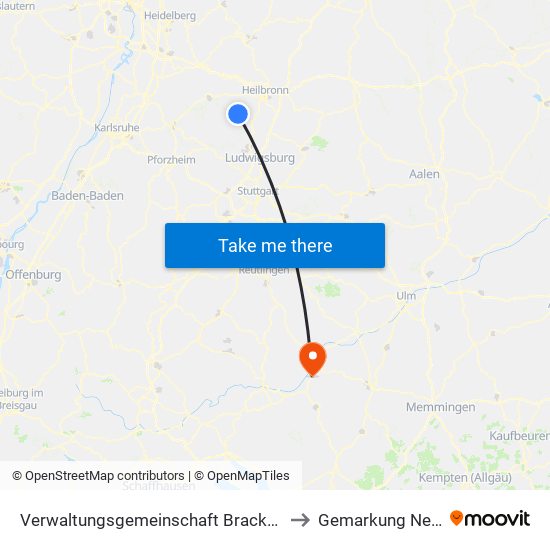 Verwaltungsgemeinschaft Brackenheim to Gemarkung Neufra map