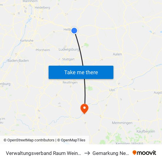 Verwaltungsverband Raum Weinsberg to Gemarkung Neufra map