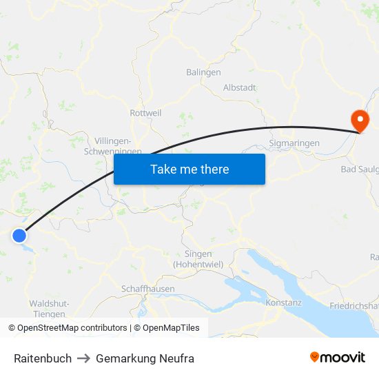 Raitenbuch to Gemarkung Neufra map