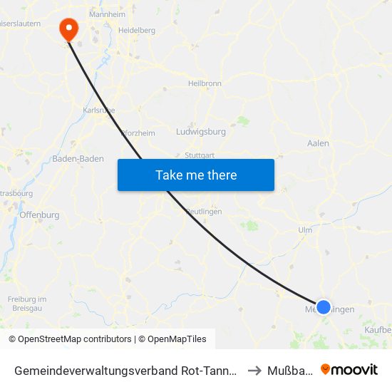 Gemeindeverwaltungsverband Rot-Tannheim to Mußbach map