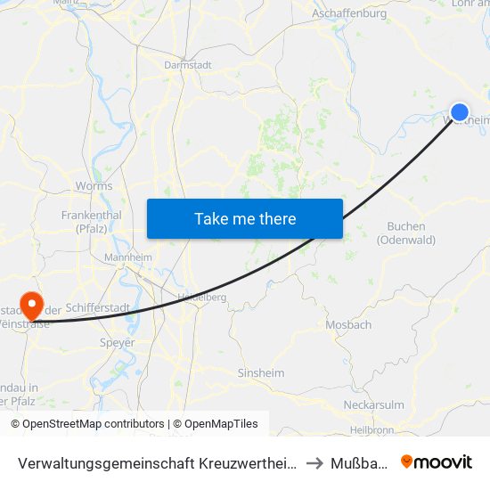 Verwaltungsgemeinschaft Kreuzwertheim to Mußbach map