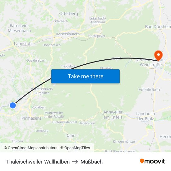 Thaleischweiler-Wallhalben to Mußbach map