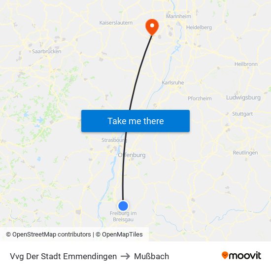 Vvg Der Stadt Emmendingen to Mußbach map