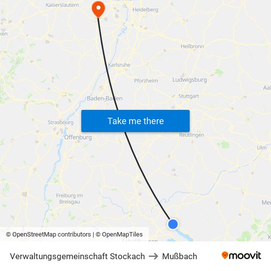 Verwaltungsgemeinschaft Stockach to Mußbach map