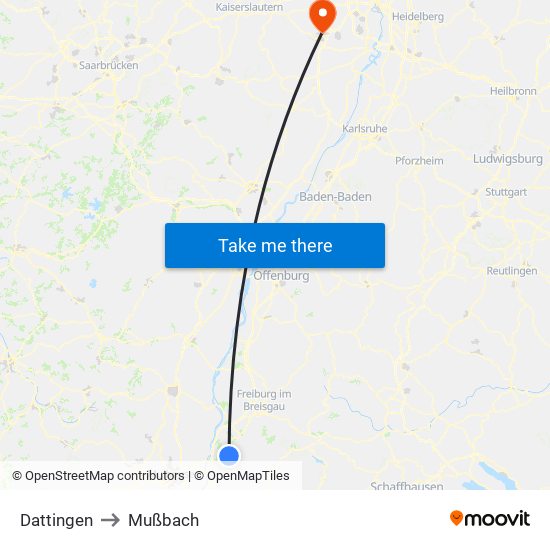 Dattingen to Mußbach map