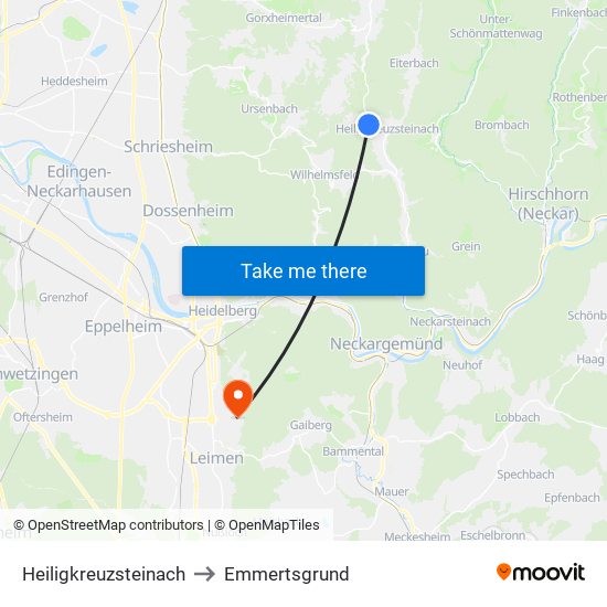 Heiligkreuzsteinach to Emmertsgrund map