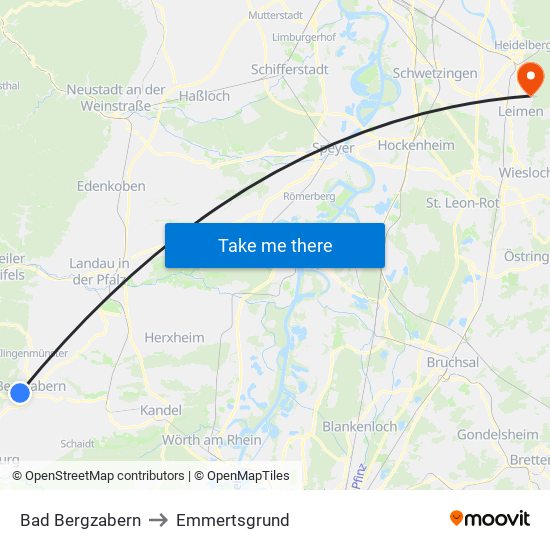 Bad Bergzabern to Emmertsgrund map