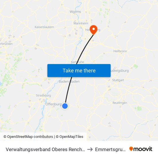 Verwaltungsverband Oberes Renchtal to Emmertsgrund map