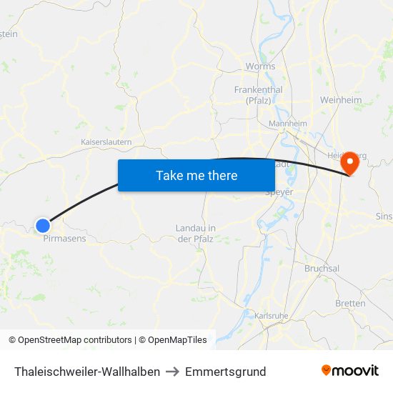 Thaleischweiler-Wallhalben to Emmertsgrund map