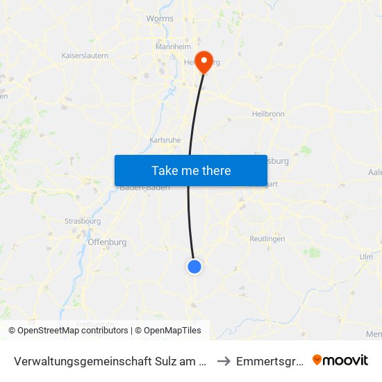 Verwaltungsgemeinschaft Sulz am Neckar to Emmertsgrund map