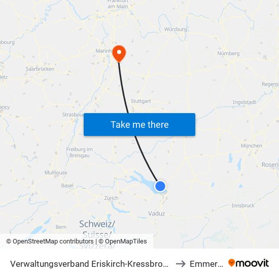 Verwaltungsverband Eriskirch-Kressbronn am Bodensee-Langenargen to Emmertsgrund map