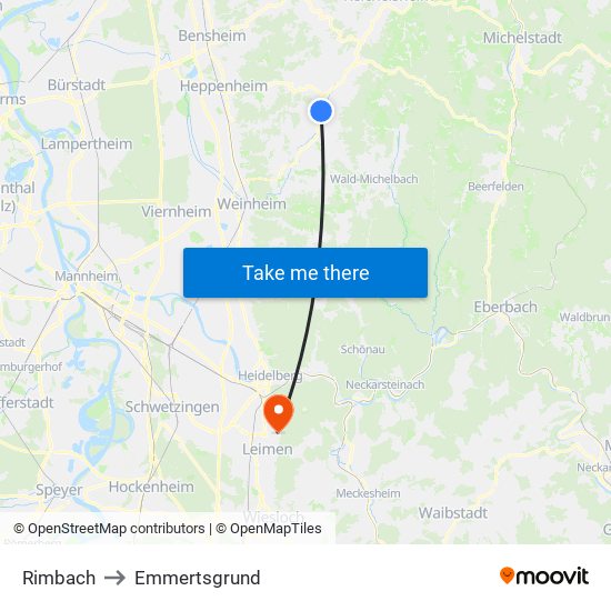 Rimbach to Emmertsgrund map