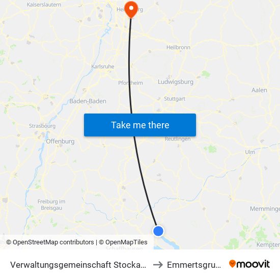 Verwaltungsgemeinschaft Stockach to Emmertsgrund map