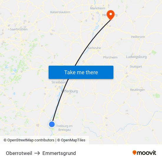 Oberrotweil to Emmertsgrund map