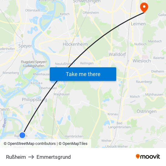 Rußheim to Emmertsgrund map