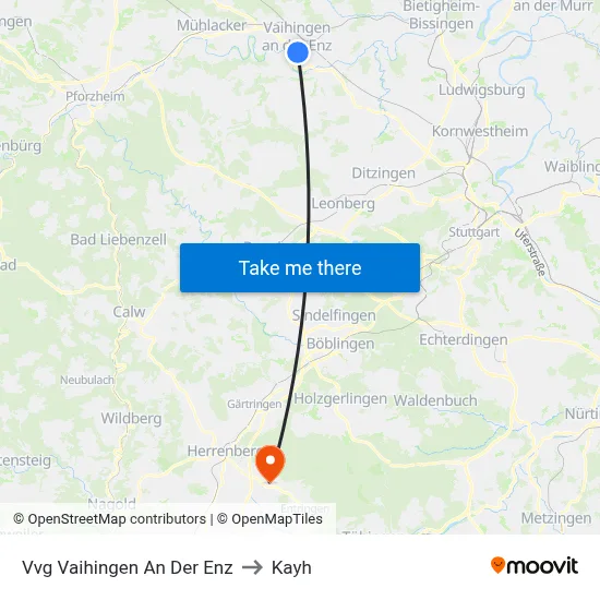 Vvg Vaihingen An Der Enz to Kayh map