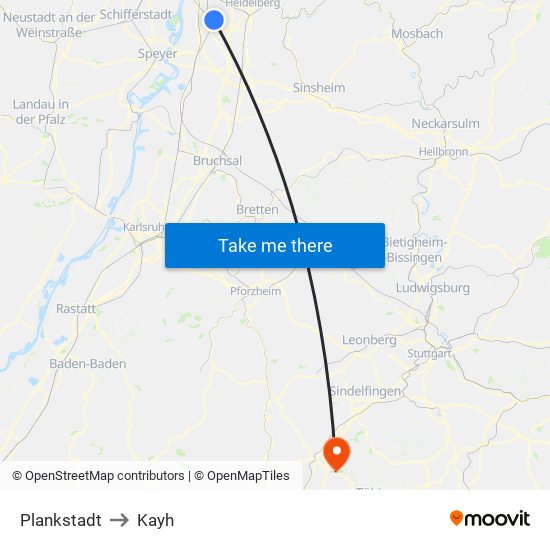 Plankstadt to Kayh map