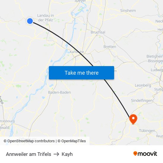 Annweiler am Trifels to Kayh map