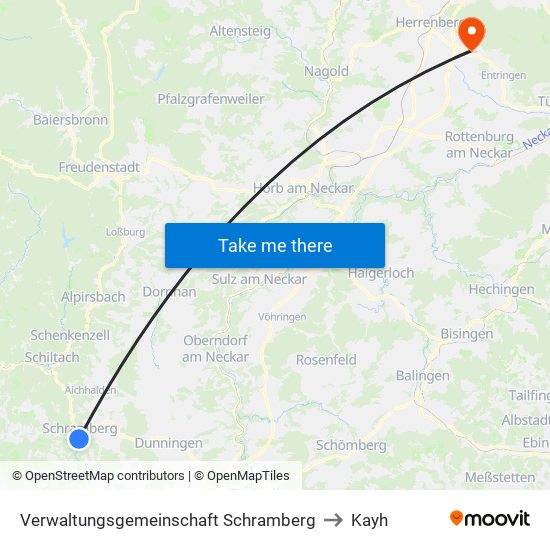 Verwaltungsgemeinschaft Schramberg to Kayh map