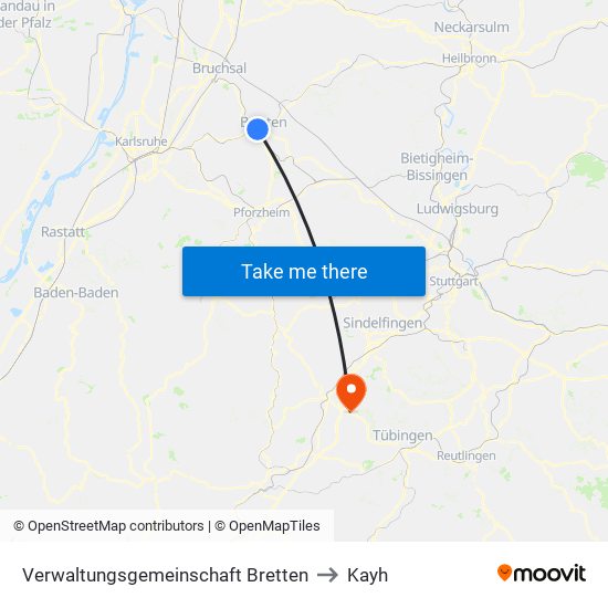 Verwaltungsgemeinschaft Bretten to Kayh map