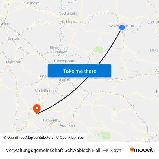 Verwaltungsgemeinschaft Schwäbisch Hall to Kayh map