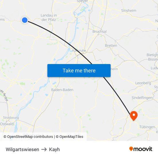 Wilgartswiesen to Kayh map