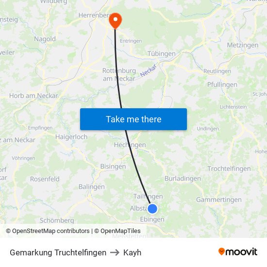 Gemarkung Truchtelfingen to Kayh map