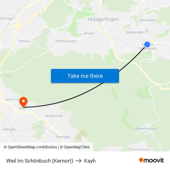 Weil Im Schönbuch (Kernort) to Kayh map