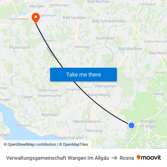 Verwaltungsgemeinschaft Wangen Im Allgäu to Rosna map