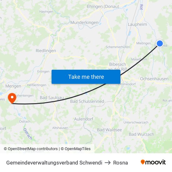 Gemeindeverwaltungsverband Schwendi to Rosna map