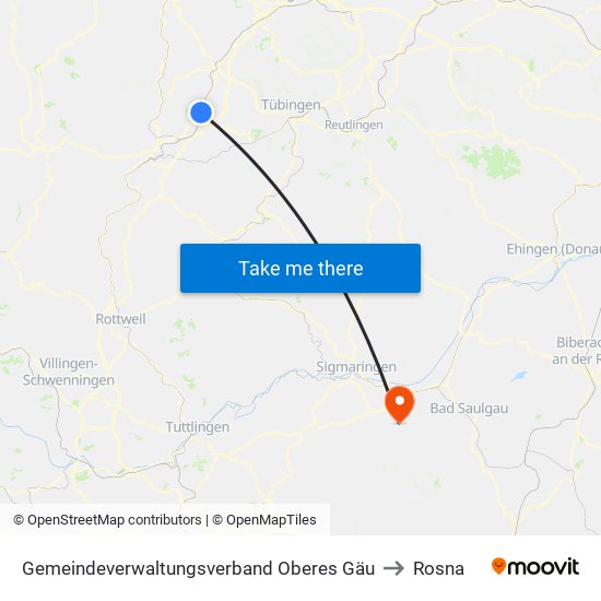 Gemeindeverwaltungsverband Oberes Gäu to Rosna map