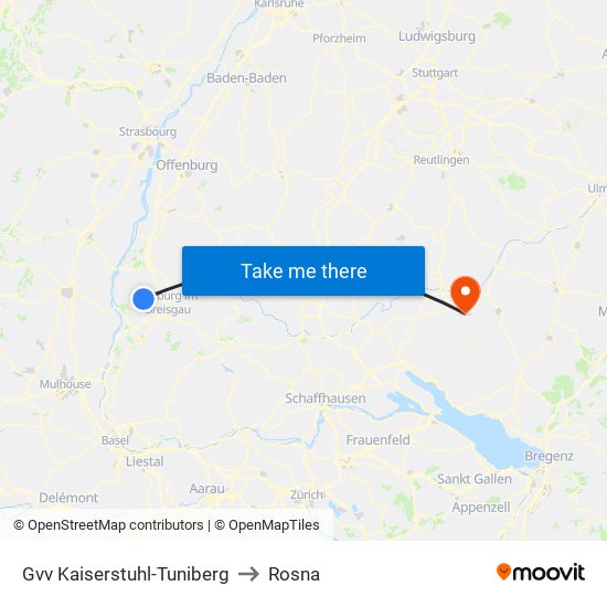 Gvv Kaiserstuhl-Tuniberg to Rosna map