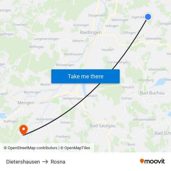 Dietershausen to Rosna map