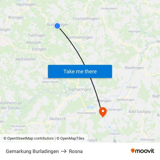 Gemarkung Burladingen to Rosna map