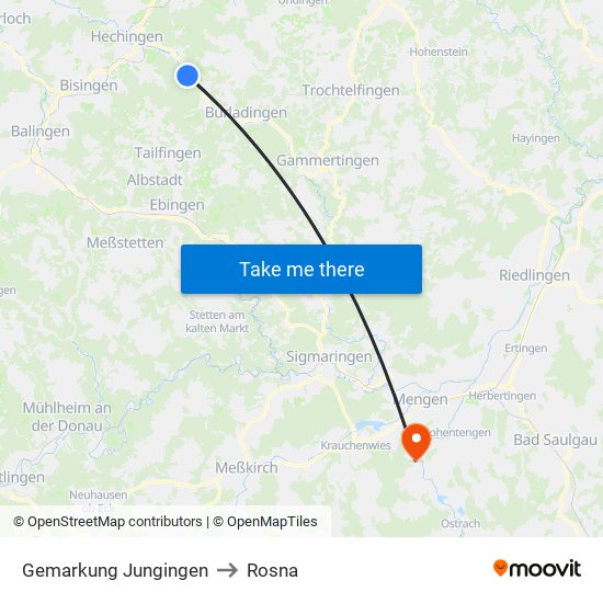 Gemarkung Jungingen to Rosna map