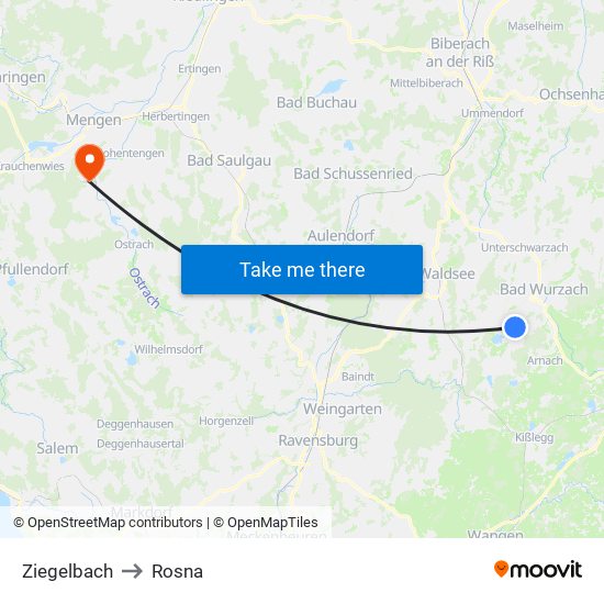 Ziegelbach to Rosna map