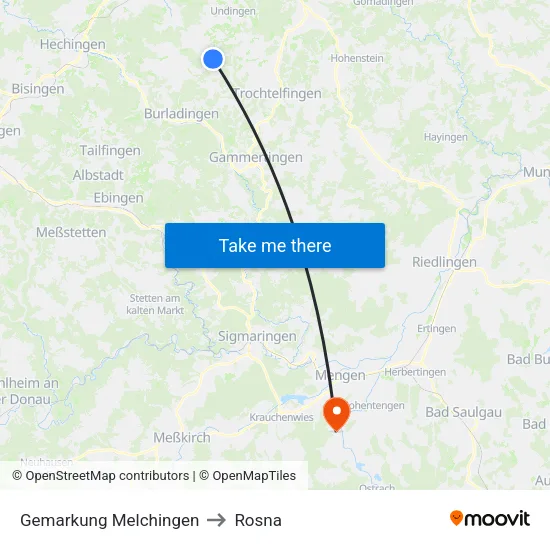 Gemarkung Melchingen to Rosna map