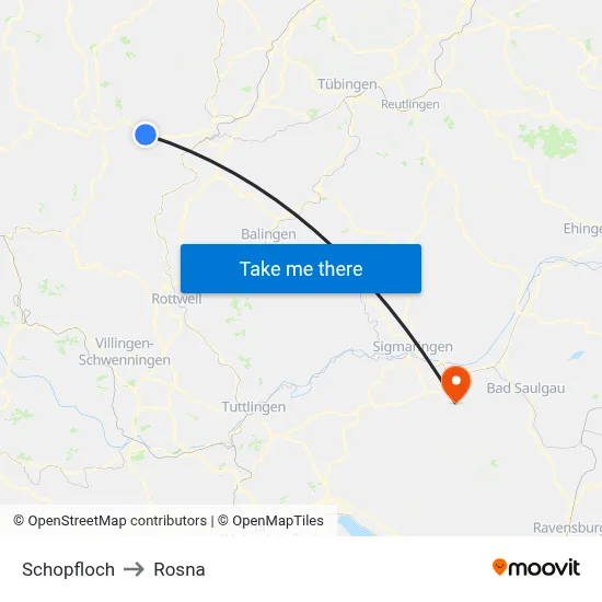 Schopfloch to Rosna map