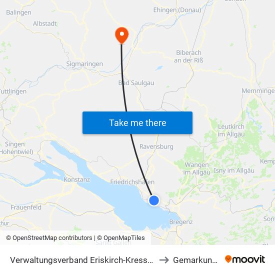 Verwaltungsverband Eriskirch-Kressbronn am Bodensee-Langenargen to Gemarkung Pflummern map