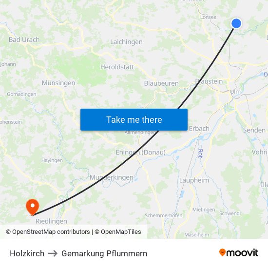 Holzkirch to Gemarkung Pflummern map