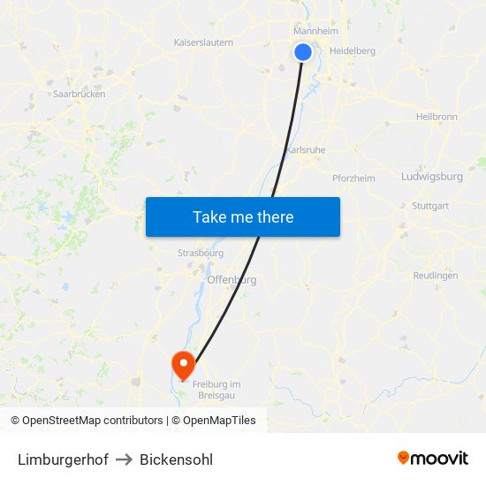 Limburgerhof to Bickensohl map