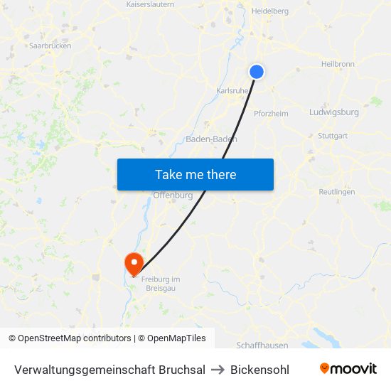 Verwaltungsgemeinschaft Bruchsal to Bickensohl map