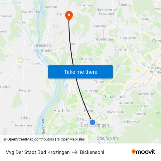 Vvg Der Stadt Bad Krozingen to Bickensohl map