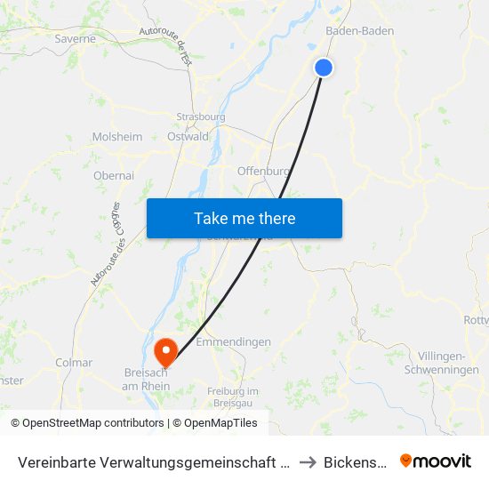 Vereinbarte Verwaltungsgemeinschaft Bühl to Bickensohl map