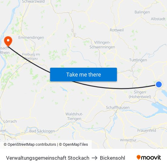 Verwaltungsgemeinschaft Stockach to Bickensohl map