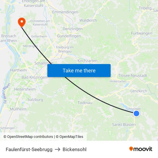 Faulenfürst-Seebrugg to Bickensohl map